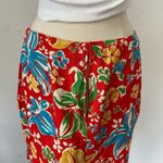 EXPRESS Vintage 80’s Red Hawaiian Floral Mini Skirt Photo 3