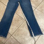 Free People Straight Leg Jeans Stretch Denim Raw Hem Medium Blue Wash 27x 26 Photo 5