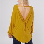 Free People Shimmy Shake Open Twist Back Top/ Sweater in Gold, Size S New w/Tag Photo 1