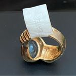 Vintage Aquamarine Pillow Cut Stone Gold Photo 5