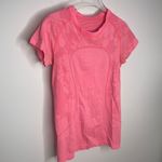 Lululemon  Run Swiftly Tech Short Sleeve Pink Lace Floral Crew‎ Neck Size 6 RARE! Photo 1