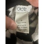 Cache  Knit Cardigan M Chevron Zig Zag Open Front Black White Blue‎ Rayon Photo 4