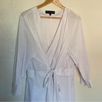 Eloquii White Ruffled Tie Waist Wrap Style Shirt Dress Long Sleeve Bridal 22 Photo 3
