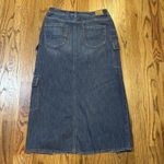 American Eagle Y2K Low-Rise Maxi Jean Skirt Sz 8 Medium Wash Grunge Denim Photo 1