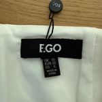 EGO  Mini Dress Fold Over Neck Long Sleeve  Bardot Size US6 White Photo 2