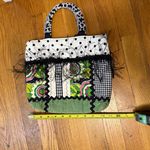 HANDMADE IN BOSTON ONE OF A KIND!! Green, Pink and Black Patchwork Tote Bag Green Photo 5