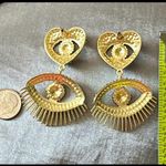 Anthropologie 14K positive energy eye earrings Photo 3