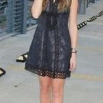 Anna Sui Tea Mini Dress Lace Detail Bowtie Square Neck Sleeveless Fully Lined 0 Photo 1