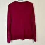 Katherine Barclay Women’s Long Sleeve Merino Wool V Neck Sweater Maroon Medium Photo 5