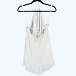 Lulus Cue the Chic Ivory Faux Wrap Romper Lace Up Open Back Modern Size Medium Photo 3