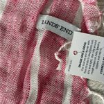 Land’s End Women’s Pink & White Striped Ombré Oblong Fringe Scarf Photo 5