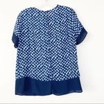 Banana Republic  Blue Printed Short Sleeve Blouse Photo 3