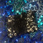 VINTAGE ANN GREEN ENGLAND Shades‎ of Blue Sequin Blouse Size Large Photo 11