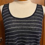 Paige Navy Woman's Striped Linen Tank Top Size Small Photo 1