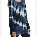 Nic+Zoe blue tie dye lace shoulder sweater small petite Photo 1