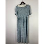 Vtg 90s Sarah Elizabeth Prairie Dress Womens 12 Blue Plaid Floral Pearls Cottage Photo 1