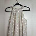 Charlie Paige Tan Polka Dot Halter Dress Linen Blend Tie Back Small Photo 1