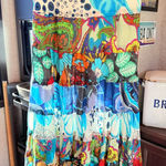 Sacred Threads  Vibrant Blue and Green Maxi Skirt size Medium Photo 0