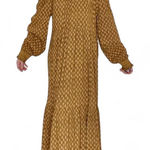 Universal Threads Universal Thread Brown Gold Bohemian Peasant Cottage Maxi Dress Photo 0