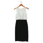 MM.LaFleur  Maddie Dress in Black White Kohl Stripe Blouson Pencil 2 Photo 4
