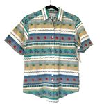 Cabin creek NEW  Vintage Novelty Fruit Stripe Button Down Top Womens Small cotton Photo 7