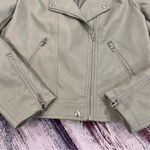 BLANK NYC  Women's Mint Green Vegan Leather Moto Jacket Photo 3