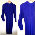 Ribbed Knit Glove Sweater Midi Dress Vintage by Magnum Opus size S Photo 1