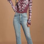 Free People NWT Psychedelic Burgundy Multi Tie-Dye Turtleneck Top Photo 1