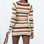 Princess Polly Brown Stripe Mini Dress Photo 1