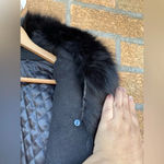 Kobi Halperin X Erte Anisa Fox and Rabbit Fur Combo Coat w/ Crystal Brooches L Black Size L Photo 4