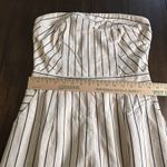 Sugar + Lips Strapless Jumpsuit Romper White Navy Linen Blend Medium Wide Leg Photo 4