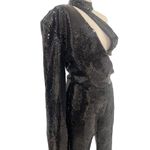 David Koma Asymmetric Bra Sequin Jumpsuit in Black 6 New Womens Dressy Outfit Photo 7