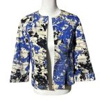 Coldwater Creek  Blue Graphic Print 3/4 Sleeve Jacket Blazer Sz L Photo 0