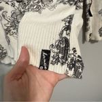 Lululemon  Dance Cream and Black Floral Tie Waist V Neck Sweater Size 8 Photo 1