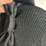 Ann Taylor Factory Women's M Black Metallic Sweater Bow Detail Pullover Size M Photo 9