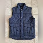 Banana Republic Quilted Puffer Vest NWT Small Navy Blue Full Snap Zip Pockets Photo 0