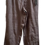 Nicole Miller New Linen Boho Pocket Front Slit Pant Size Medium 26.5 Inch Inseam Photo 0