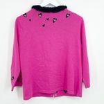 Vintage Y2K Legally Blonde Faux Fur Collar Heart Pink Cardigan Sweater SZ M Size M Photo 4