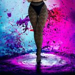 Geometric Pattern Sheer Fishnet Tights Sexy Hollow Out High Waist Mesh Pantyhose Black Photo 7