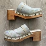 Free People Shoes Calabasas Clogs Floral Print Leather Studded Sz EU 39 US 8.5 Photo 3