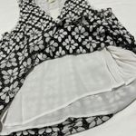 Maeve Women’s Shirt Top Size 4 White & Eyelet Black Floral Sleeveless Photo 8