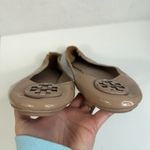 Tory Burch Sz 11 Minnie Travel Patent Leather Ballet Flats Women’s Beige Nude Photo 10