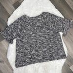 Loft Boucle Textured Bell Sleeve Knit Top Black Multi Large Photo 8