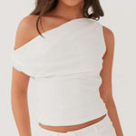 Peppermayo NEW  Marissa Linen One Shoulder Top White Women’s US 16 Photo 0