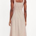 Old Navy Beige Fit&Flare Linen Blend Midi Dress Sz.L NWT Photo 2