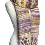 Free People NWT Women’s All Mine Neutral and Lilac Fringed Scarf Photo 0