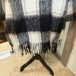 Karen Kane  Plaid Fringe Jacket Black‎ White Front Button Notch Collar Winter S Photo 4