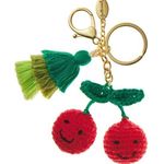 Hallmark  Crochet Cherry Keychain with Green Leaves Photo 0