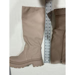 Womans Vivianly Size 7.5 Flesh Color Tall Chunky Heel Boots Pink Photo 3