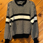 A loves A  black & white mock neck cable knit sweater Photo 0